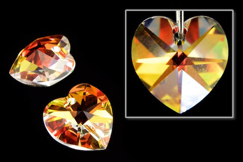 10.3mm x 10mm Swarovski 6202 Crystal AB Heart Drop-General Bead
