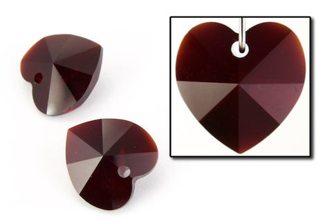 10.3mm x 10mm Swarovski 6202 Garnet Heart Drop SOLD OUT-General Bead