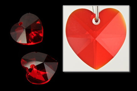 10.3mm x 10mm Swarovski 6202 Light Siam Heart Drop-General Bead