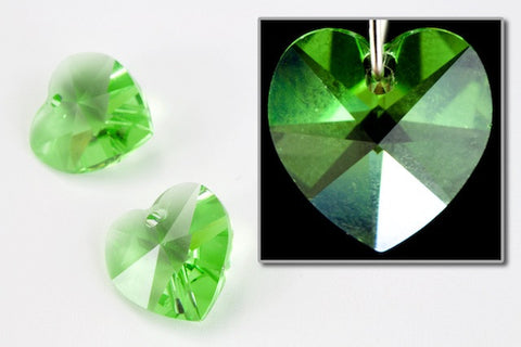 10.3mm x 10mm Swarovski 6202 Peridot Heart Drop-General Bead