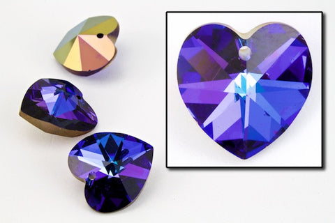 10.3mm x 10mm Swarovski 6202 Heliotrope Heart Drop-General Bead
