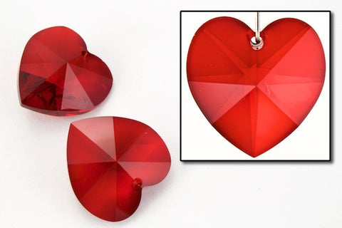 14.4mm x 14mm Swarovski 6202 Siam Heart Drop-General Bead