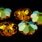 Swarovski 3700 6mm Light Topaz AB Marguerite Unfoiled Sew-On Crystal-General Bead