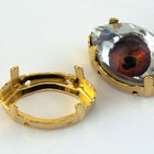 Gold Setting with 4 Holes for Swarovski 4775 18mm Eye Cabobochon #4775/S-G-General Bead