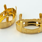 Gold Setting with 4 Holes for Swarovski 4775 18mm Eye Cabobochon #4775/S-G-General Bead