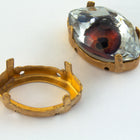 Raw Brass Setting with 4 Holes for Swarovski 4775 18mm Eye Cabobochon #4775/S-RB-General Bead