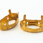 Raw Brass Setting with 4 Holes for Swarovski 4775 18mm Eye Cabobochon #4775/S-RB-General Bead