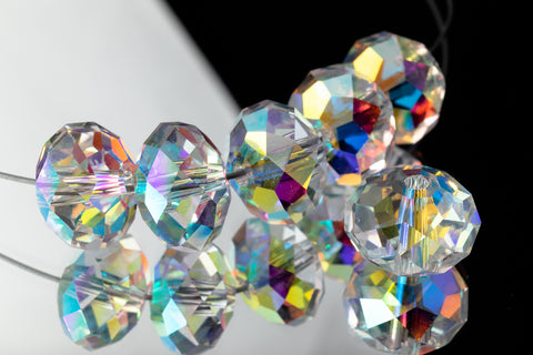 Swarovski 5040 8mm Crystal AB Briolette Rondelle Spacer