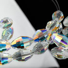 Swarovski 5200 7.5mm x 5mm Crystal AB Faceted Oval Beads
