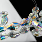 Swarovski 5200 9mm x 6mm Crystal AB Faceted Oval Beads