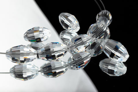 Swarovski 5200 7.5mm x 5mm Crystal Faceted Oval Beads