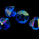 Swarovski 5328 Capri Blue AB Bicone (3mm, 4mm)-General Bead