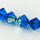 Swarovski 5328 Capri Blue AB Bicone (3mm, 4mm)-General Bead
