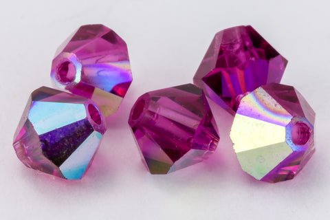 Swarovski 5301 Fuchsia AB Bicone-General Bead