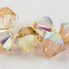 Swarovski 5301 Golden Shadow AB Bicone (4mm, 5mm, 6mm)-General Bead