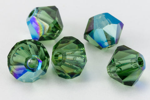 Swarovski 5301 Green Tourmaline AB Bicone-General Bead