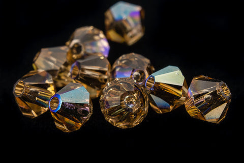 Swarovski 5301 Light Colorado Topaz AB Bicone-General Bead