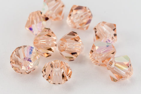 Swarovski 5301 Light Peach AB Bicone (3mm, 4mm, 5mm, 6mm, 8mm)-General Bead