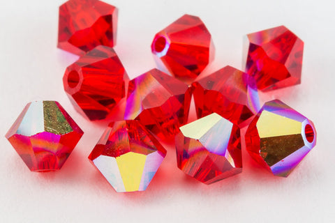 Swarovski 5301 Light Siam AB Bicone-General Bead