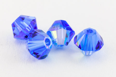 Swarovski 5301 Sapphire AB Bicone (3mm, 4mm, 5mm)-General Bead