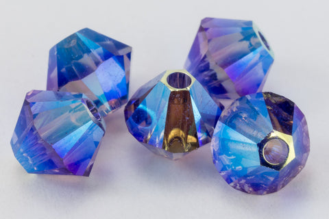 Swarovski 5301 Tanzanite AB Bicone-General Bead