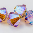Swarovski 5301 Light Colorado Topaz AB 2X Bicone-General Bead