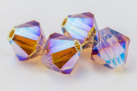 Swarovski 5301 Light Colorado Topaz AB 2X Bicone-General Bead