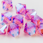 Swarovski 5301 Rose AB 2X Bicone-General Bead