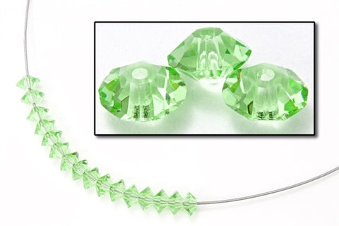 Swarovski 5305 3mm x 5mm Peridot Flat Bicone Rondelle Spacer (12 Pcs)-General Bead