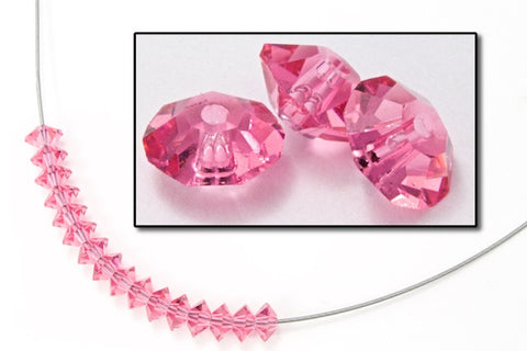 Swarovski 5305 3mm x 5mm Rose Flat Bicone Rondelle Spacer (12 Pcs)-General Bead
