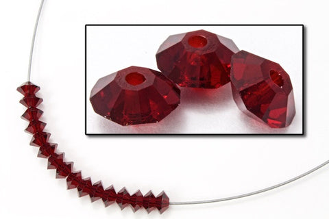 Swarovski 5305 3mm x 5mm Siam Flat Bicone Rondelle Spacer (12 Pcs)-General Bead