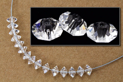 Swarovski 5305 3mm x 5mm Crystal Flat Bicone Rondelle Spacer (12 Pcs)-General Bead