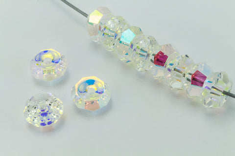 Swarovski 5308 6mm Crystal AB Faceted Rondelle-General Bead