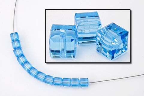 Swarovski 5601 Aqua Cube Bead-General Bead