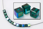 Swarovski 5601 Emerald AB Cube Bead SOLD OUT-General Bead