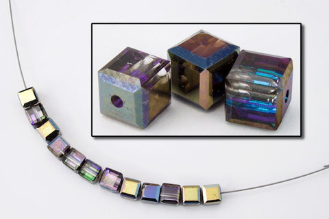 Swarovski 5601 Heliotrope Cube Bead-General Bead
