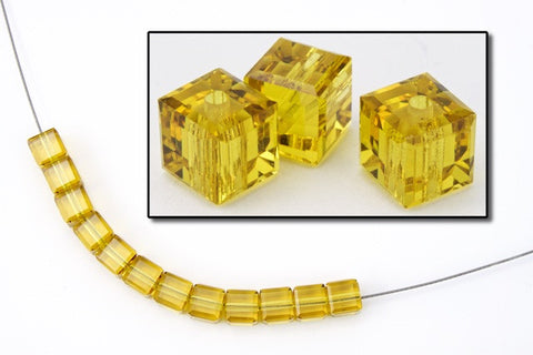 Swarovski 5601 Lime Cube Bead-General Bead