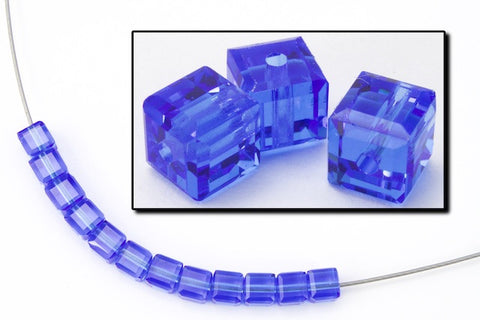 Swarovski 5601 Sapphire Cube Bead-General Bead