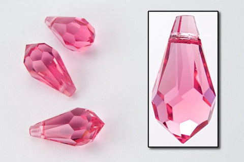 Swarovski 6000 13mm x 6.5mm Rose Teardrop-General Bead