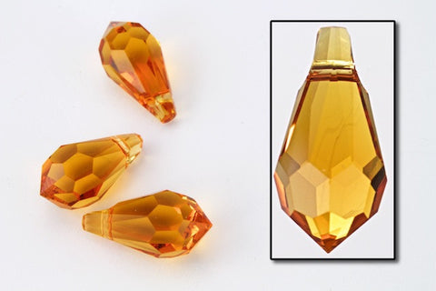 Swarovski 6000 11mm x 5.5mm Topaz Teardrop-General Bead