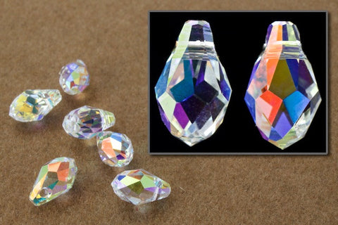 Swarovski 6007 4mm x 7mm Crystal AB Briolette Pendant-General Bead