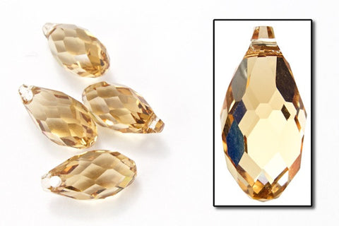Swarovski 6010 5.5mm x 11mm Light Colorado Topaz Briolette Pendant-General Bead