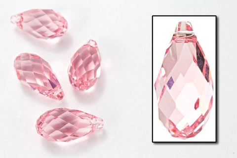Swarovski 6010 5.5mm x 11mm Light Rose Briolette Pendant-General Bead