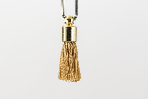 17mm-20mm Gold and Beige Tassel #TAA001-General Bead