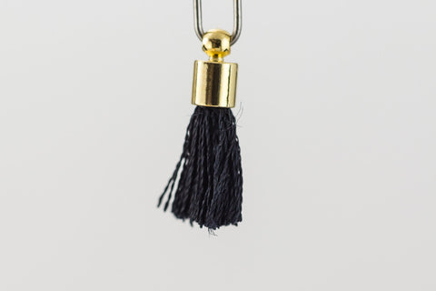 17mm-20mm Gold and Black Tassel #TAA002-General Bead