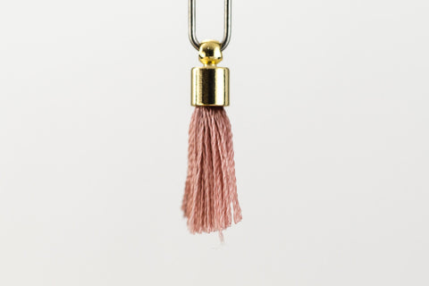 17mm-20mm Gold and Dusty Rose Tassel #TAA006-General Bead