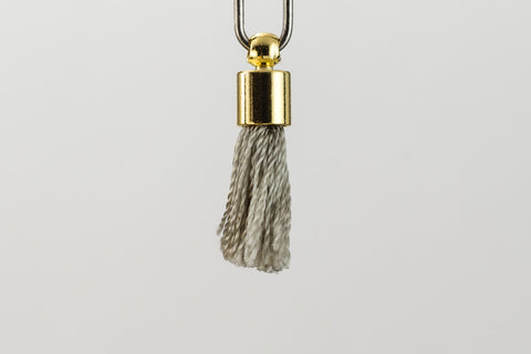 17mm-20mm Gold and Grey Tassel #TAA009-General Bead