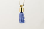 17mm-20mm Gold and Periwinkle Tassel #TAA013-General Bead