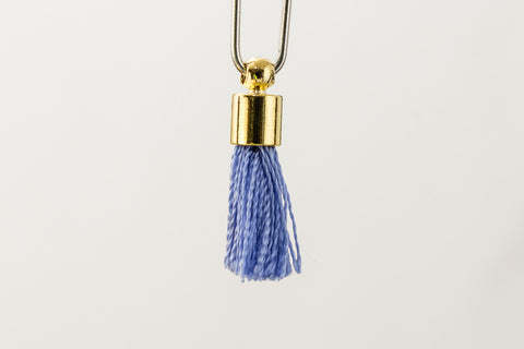 17mm-20mm Gold and Periwinkle Tassel #TAA013-General Bead