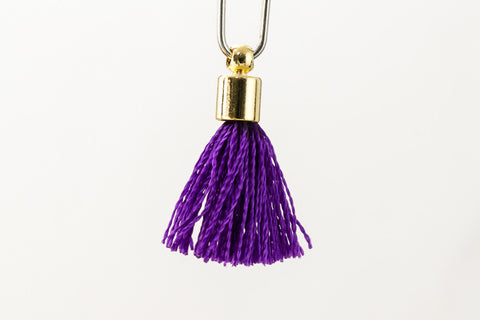17mm-20mm Gold and Purple Tassel #TAA014-General Bead